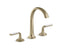 Script® Decorative Sink Faucet, Arch Spout, Frost Wave Enamel Lever Handles