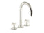 One™ Deck-Mount Bath Faucet, Gooseneck Spout, Cross Handles