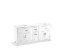 Quo™ 72" Bathroom Vanity Cabinet With Sinks And Quartz Top