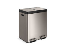 82-Liter Stainless Steel Dual-Bin Step Trash Can