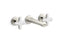 002™ Wall Mount Widespread Sink Faucet, White Carrara Cross Handles