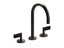 One™ Sink Faucet, Gooseneck Spout, Nero Marquina Handles