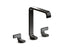 Guise™ Widespread Sink Faucet, Tall Spout, Steel Grey Wave Lever Handles