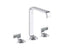 Guise™ Widespread Sink Faucet, Tall Spout, Steel Grey Wave Lever Handles