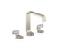 Guise™ Widespread Sink Faucet, Standard Spout, Transparent White Wave Lever Handles