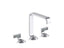 Guise™ Widespread Sink Faucet, Standard Spout, Steel Grey Wave Lever Handles