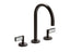 One™ Sink Faucet, Gooseneck Spout, White Carrara Handles