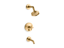 Purist® Rite-Temp® Bath And Shower Trim Kit With Push-Button Diverter And Cross Handle, 2.5 Gpm