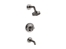 Purist® Rite-Temp® Bath And Shower Trim Kit With Push-Button Diverter And Cross Handle, 2.5 Gpm