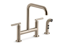 Purist® Two-Hole Bridge Kitchen Sink Faucet With Side Sprayer