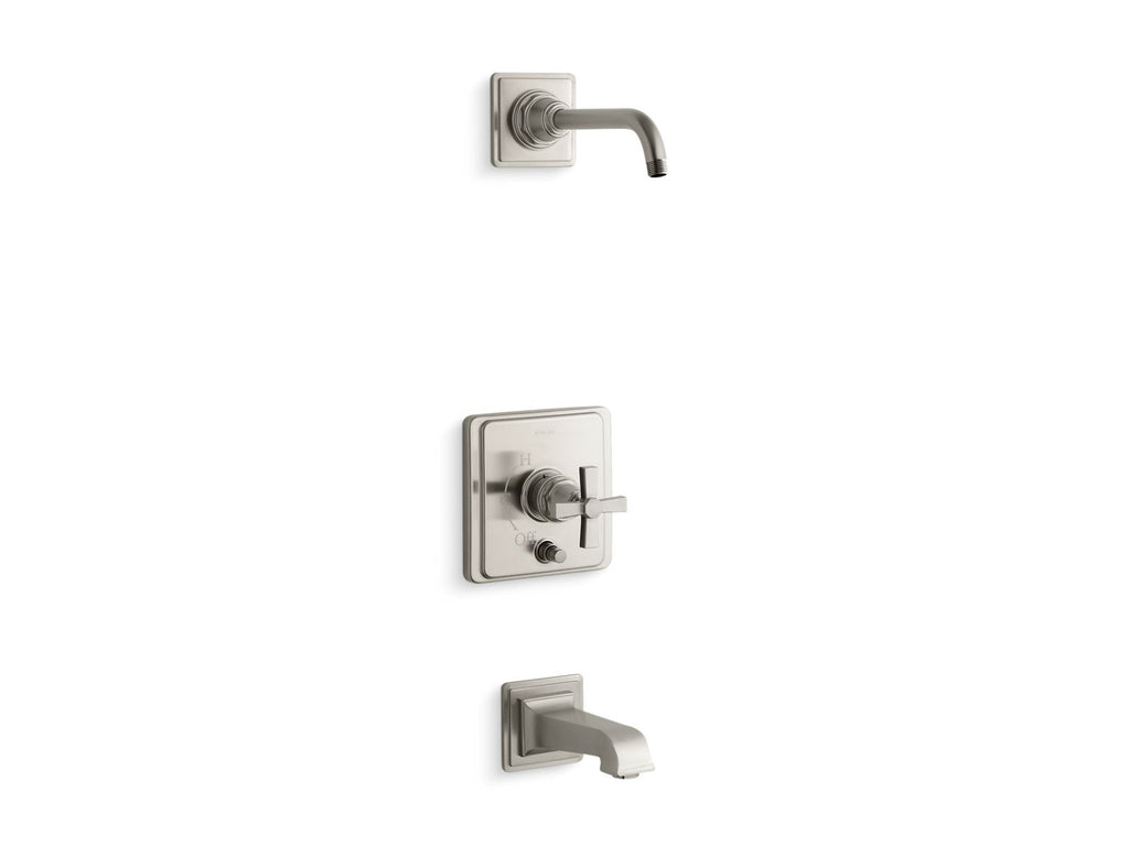 Pinstripe® Pure Rite-Temp® Bath And Shower Trim Kit With Push-Button Diverter And Cross Handle, Without Showerhead