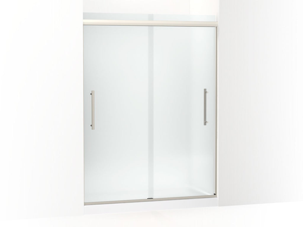 Pleat® Frameless Sliding Shower Door, 79-1/16" H X 54-5/8 - 59-5/8" W, With 5/16" Thick Frosted Glass