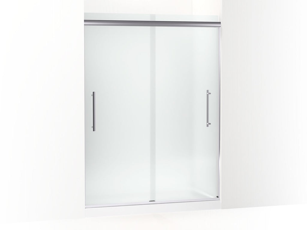 Pleat® Frameless Sliding Shower Door, 79-1/16" H X 54-5/8 - 59-5/8" W, With 5/16" Thick Frosted Glass