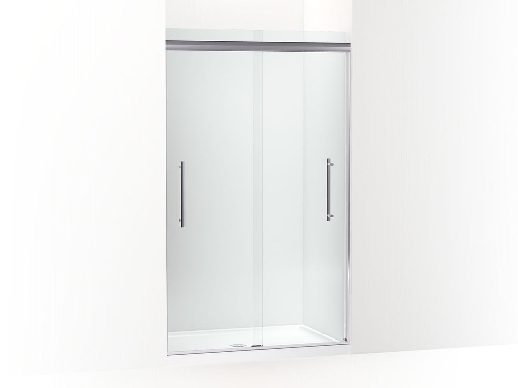 Pleat® Frameless Sliding Shower Door, 79-1/16" H X 44-5/8 - 47-5/8" W, With 5/16" Thick Crystal Clear Glass