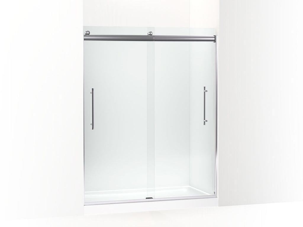 Elmbrook™ Frameless Sliding Shower Door, 73-9/16" H X 54-5/8 - 59-5/8" W, With 5/16" Thick Crystal Clear Glass
