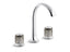 Script® Decorative Sink Faucet, Arch Spout, Flannel Grey Saint-Louis Crystal Knob Handles