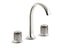 Script® Decorative Sink Faucet, Arch Spout, Flannel Grey Saint-Louis Crystal Knob Handles