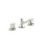 Script® Decorative Sink Faucet, Low Spout, White Porcelain Knob Handles