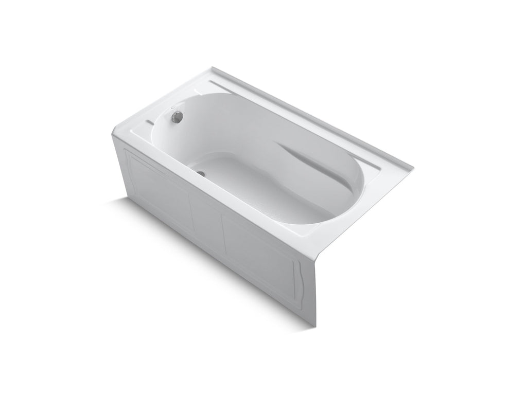 Devonshire® 60" x 32" alcove bath with Bask(R) heated surface, integral apron and left-hand drain