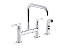 Purist® Two-Hole Bridge Kitchen Sink Faucet With Side Sprayer