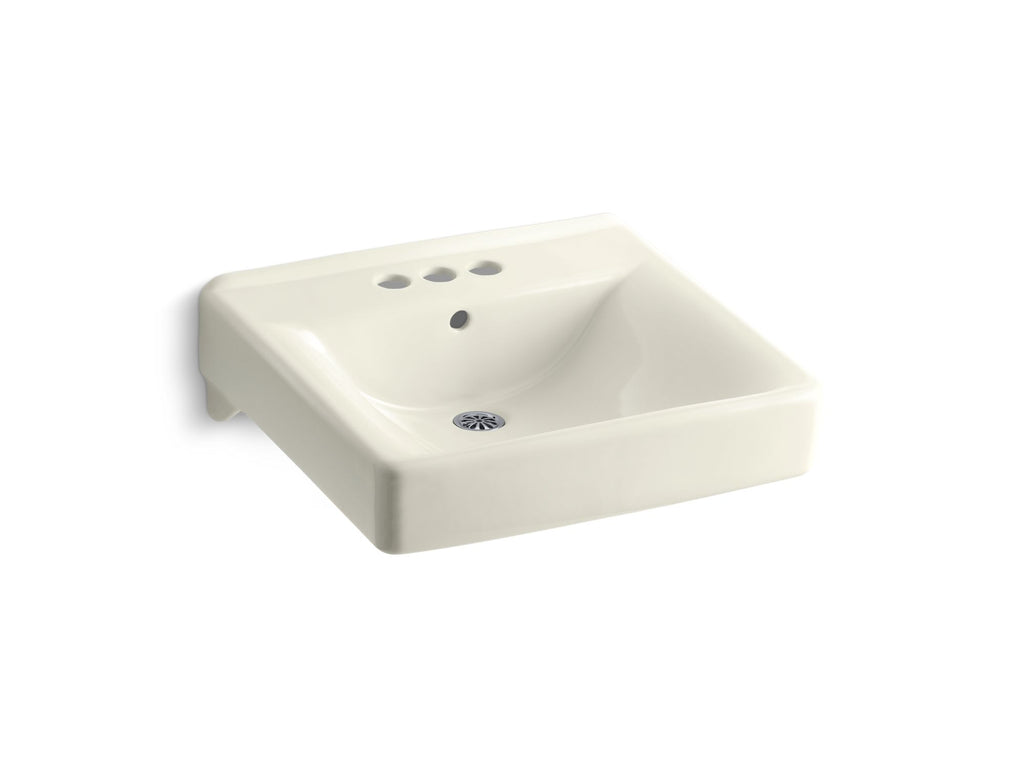 Soho® 20" X 18" Wall-Mount/Concealed Arm Carrier Arm Bathroom Sink With 4" Centerset Faucet Holes