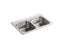 Toccata™ 33" x 22" x 8-3/16" top-mount double-equal bowl kitchen sink with 4 faucet holes