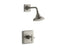 Pinstripe® Rite-Temp® shower valve trim with cross handle and 2.5 gpm showerhead