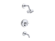 Purist® Rite-Temp® Bath And Shower Trim Kit With Push-Button Diverter And Cross Handle, 2.5 Gpm