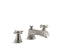 Pinstripe® Deck-mount bath faucet trim for high-flow valve with cross handles, valve not included