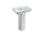 Rêve® 23" pedestal bathroom sink with single faucet hole