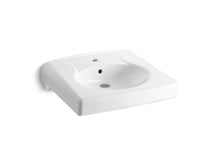 Brenham™ Wall-Mount Or Concealed Carrier Arm Mount Commercial Bathroom Sink With Single Faucet Hole, Antimicrobial Finish