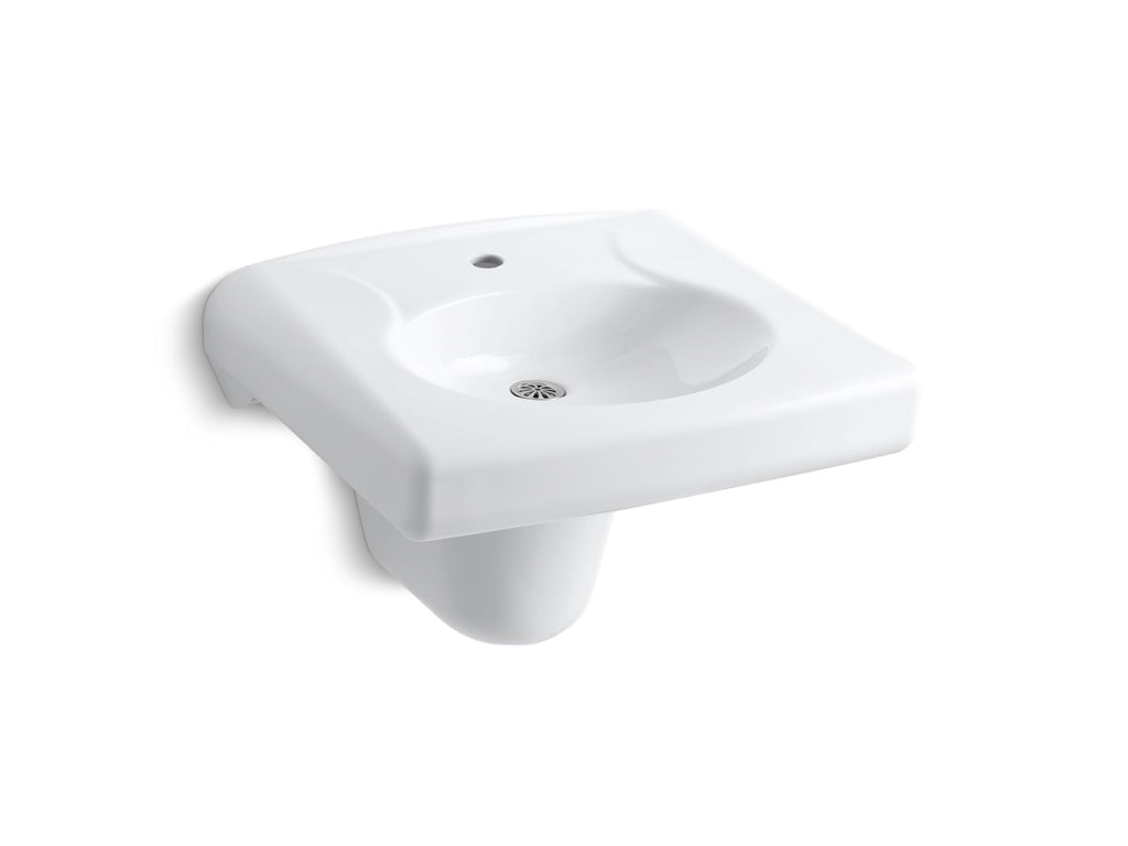 Brenham™ Wall-Mount Or Concealed Carrier Arm Mount Commercial Bathroom Sink With Single Faucet Hole And Shroud