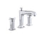 Margaux® Deck-mount bath faucet trim for high-flow valve with non-diverter spout and cross handles, valve not included