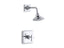 Pinstripe® Rite-Temp® shower valve trim with cross handle and 2.5 gpm showerhead