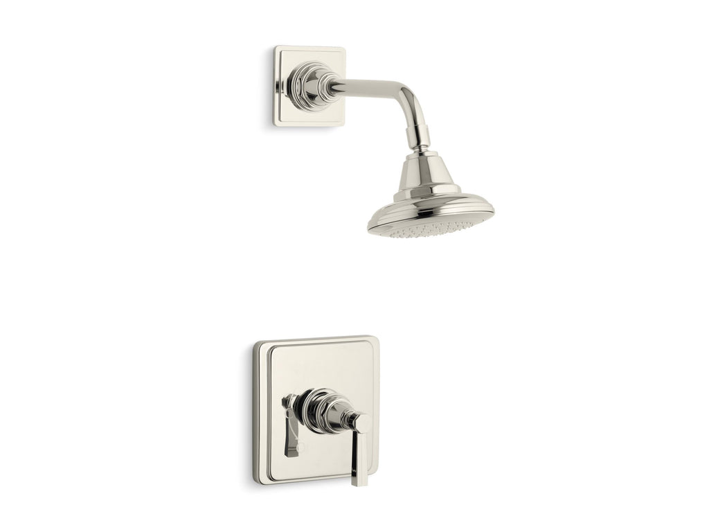 Pinstripe® Rite-Temp(R) shower valve trim with lever handle and 2.5 gpm showerhead