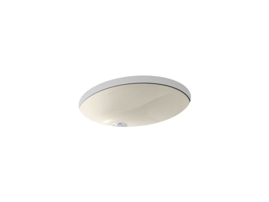 Caxton® 19-1/4" Oval Undermount Bathroom Sink With Glazed Underside, No Overflow