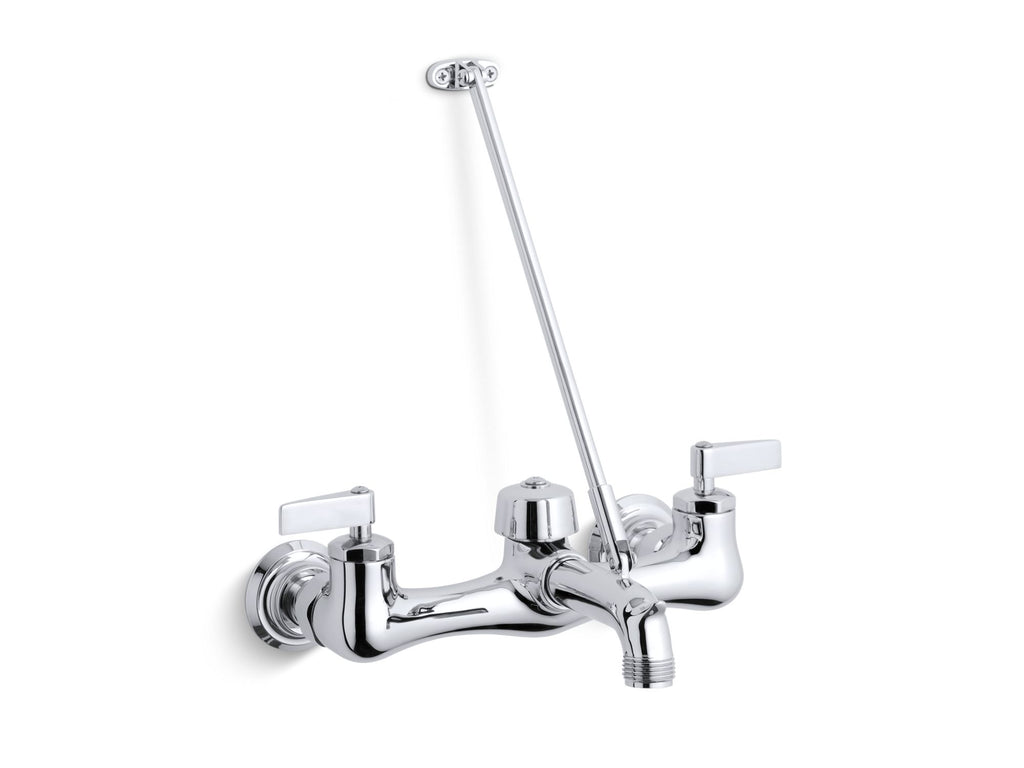 Kinlock™ Double lever handle service sink faucet with top-mounted wall brace