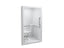 Freewill® 52" x 38-1/2" x 84" barrier-free shower stall with brushed stainless steel grab bars and seat at left