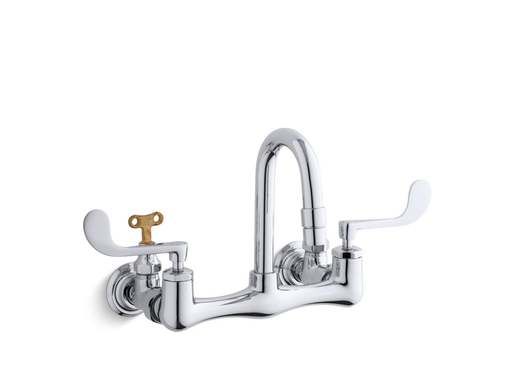 Triton® Shelf-back double wristblade lever handle sink faucet with loose-key stops