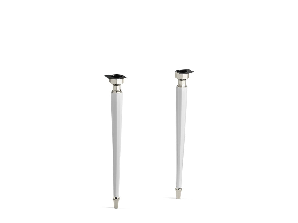 Kathryn® Octagonal fireclay/Polished Nickel tapered brass table legs
