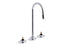 Triton® Widespread commercial bathroom sink faucet with rigid connections and gooseneck spout with vandal-resistant aerator, requires handles, drain not included
