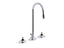 Triton® 0.5 gpm widespread commercial bathroom sink base faucet with gooseneck spout and pop-up drain, requires handles