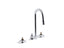 Triton® 0.5 gpm widespread bathroom sink base faucet with pop-up drain and gooseneck spout, requires handles