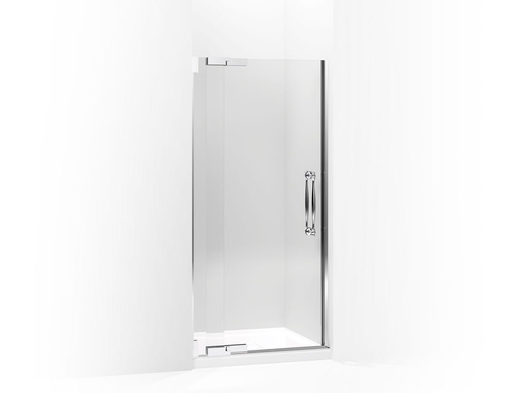 Finial® Pivot shower door, 72-1/4" H x 39-1/4 - 41-3/4" W, with 3/8" thick Crystal Clear glass
