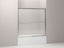 Fluence® Sliding bath door, 58-5/16" H x 56-5/8 - 59-5/8" W, with 1/4" thick Falling Lines glass