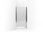 Fluence® Pivot shower door, 65-1/2" H x 35 - 36-1/2" W, with 1/4" thick Falling Lines glass