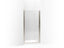 Fluence® Pivot shower door, 65-1/2" H x 32-1/2 - 34" W, with 1/4" thick Crystal Clear glass