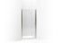 Fluence® Pivot shower door, 65-1/2" H x 35 - 36-1/2" W, with 1/4" thick Crystal Clear glass