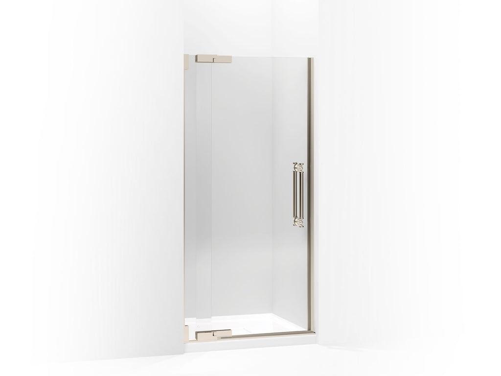 Pinstripe® Pivot shower door, 72-1/4" H x 30-1/4 - 32-3/4" W, with 3/8" thick Crystal Clear glass