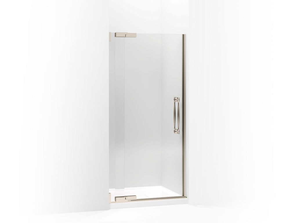Finial® Pivot shower door, 72-1/4" H x 30-1/4 - 32-3/4" W, with 3/8" thick Crystal Clear glass